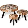 Set of 3 solid reclaimed wood coffee tables by , Coffee table - Ref: Foro24-244229, Price: 336,49 €, Discount: %
