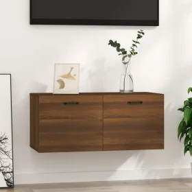 Engineered wood brown oak wall cabinet 80x36.5x35 cm by , Shelves and shelves - Ref: Foro24-817608, Price: 50,19 €, Discount: %