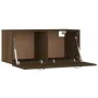Engineered wood brown oak wall cabinet 80x36.5x35 cm by , Shelves and shelves - Ref: Foro24-817608, Price: 50,19 €, Discount: %