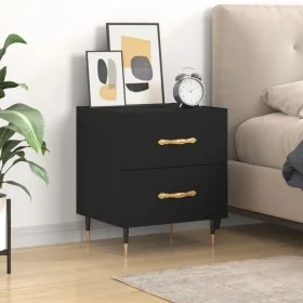 Engineered wood black bedside table 40x35x47.5 cm by , Nightstands - Ref: Foro24-827262, Price: 54,70 €, Discount: %