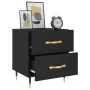 Engineered wood black bedside table 40x35x47.5 cm by , Nightstands - Ref: Foro24-827262, Price: 54,69 €, Discount: %