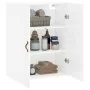 Glossy white wall cabinet 69.5x34x90 cm by , Sideboards - Ref: Foro24-828398, Price: 79,34 €, Discount: %