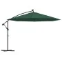 Cantilever umbrella with LED lights and green metal pole 350 cm by , Umbrellas - Ref: Foro24-44524, Price: 172,06 €, Discount: %