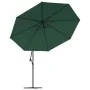 Cantilever umbrella with LED lights and green metal pole 350 cm by , Umbrellas - Ref: Foro24-44524, Price: 172,06 €, Discount: %