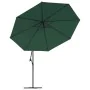 Sombrilla voladiza con luces LED y poste de metal verde 350 cm de , Sombrillas - Ref: Foro24-44524, Precio: 173,82 €, Descuen...