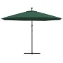 Cantilever umbrella with LED lights and green metal pole 350 cm by , Umbrellas - Ref: Foro24-44524, Price: 172,06 €, Discount: %