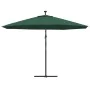Sombrilla voladiza con luces LED y poste de metal verde 350 cm de , Sombrillas - Ref: Foro24-44524, Precio: 173,82 €, Descuen...