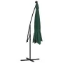 Cantilever umbrella with LED lights and green metal pole 350 cm by , Umbrellas - Ref: Foro24-44524, Price: 172,06 €, Discount: %