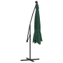 Sombrilla voladiza con luces LED y poste de metal verde 350 cm de , Sombrillas - Ref: Foro24-44524, Precio: 173,82 €, Descuen...