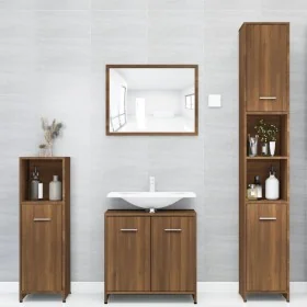 Badezimmerschrank aus braunem Eichenfurnierholz 30x30x183,5cm. von , Badezimmermöbel - Ref: Foro24-815521, Preis: 83,44 €, Ra...