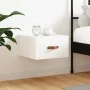 Wall-mounted glossy white bedside table 35x35x20 cm by , Lockers and storage cabinets - Ref: Foro24-829776, Price: 35,22 €, D...