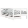 Children's bed frame with drawers made of white pine wood 80x160 cm by , Cribs and beds for children - Ref: Foro24-834415, Pr...