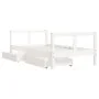 Children's bed frame with drawers made of white pine wood 80x160 cm by , Cribs and beds for children - Ref: Foro24-834415, Pr...
