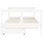 Children's bed frame with drawers made of white pine wood 80x160 cm by , Cribs and beds for children - Ref: Foro24-834415, Pr...
