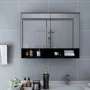 Armario de baño con espejo negro 80x15x60 cm de vidaXL, Tocadores de baño - Ref: Foro24-323605, Precio: 113,50 €, Descuento: %