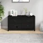 Solid black pine wood auxiliary cabinet 100x40x54 cm by , Sideboards - Ref: Foro24-821778, Price: 174,99 €, Discount: %