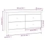 Solid black pine wood auxiliary cabinet 100x40x54 cm by , Sideboards - Ref: Foro24-821778, Price: 174,99 €, Discount: %