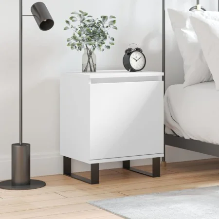 Engineered wood white bedside table 40x30x50 cm by , Nightstands - Ref: Foro24-826844, Price: 41,59 €, Discount: %