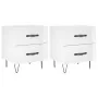 Mesita noche 2 uds madera ingeniería blanco brillo 40x35x47,5cm de , Mesitas de noche - Ref: Foro24-827297, Precio: 60,15 €, ...