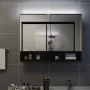 Armario de baño con espejo negro 80x15x60 cm de vidaXL, Tocadores de baño - Ref: Foro24-323605, Precio: 113,50 €, Descuento: %