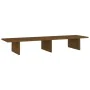 Solid pine wood monitor stand in honey brown color, 100x27x15 cm by , Computer bases and risers - Ref: Foro24-813982, Price: ...
