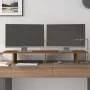 Solid pine wood monitor stand in honey brown color, 100x27x15 cm by , Computer bases and risers - Ref: Foro24-813982, Price: ...