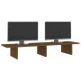 Solid pine wood monitor stand in honey brown color, 100x27x15 cm by , Computer bases and risers - Ref: Foro24-813982, Price: ...