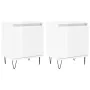 Bedside tables 2 units engineered wood glossy white 40x30x50 cm by , Nightstands - Ref: Foro24-826833, Price: 64,60 €, Discou...