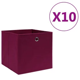 Aufbewahrungsboxen 10 Stück aus dunkelrotem Vliesstoff 28x28x28 cm von , Aufbewahrungskörbe - Ref: Foro24-325201, Preis: 41,3...