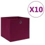 Storage boxes 10 units non-woven dark red fabric 28x28x28 cm by , Storage baskets - Ref: Foro24-325201, Price: 41,39 €, Disco...