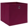 Storage boxes 10 units non-woven dark red fabric 28x28x28 cm by , Storage baskets - Ref: Foro24-325201, Price: 41,39 €, Disco...
