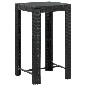 Tall garden table made of black synthetic rattan 60.5x60.5x110.5 cm by , Garden tables - Ref: Foro24-45871, Price: 207,68 €, ...