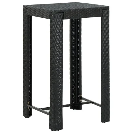 Tall garden table made of black synthetic rattan 60.5x60.5x110.5 cm by , Garden tables - Ref: Foro24-45871, Price: 207,68 €, ...