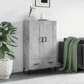 Tall engineered wood sideboard in gray concrete 69.5x31x115 cm by , Sideboards - Ref: Foro24-830328, Price: 87,40 €, Discount: %