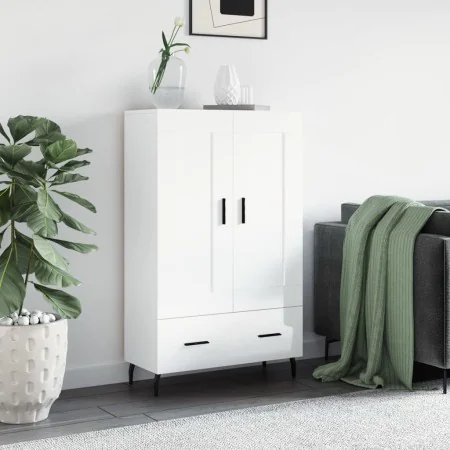 High gloss white engineered wood sideboard 69.5x31x115 cm by , Sideboards - Ref: Foro24-830342, Price: 95,40 €, Discount: %