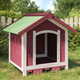 Solid pine wood dog house in mocha color, 65x65x61.5 cm by , Dog kennels and fences - Ref: Foro24-172275, Price: 109,92 €, Di...