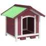 Solid pine wood dog house in mocha color, 65x65x61.5 cm by , Dog kennels and fences - Ref: Foro24-172275, Price: 109,92 €, Di...