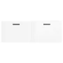 Wall-mounted cabinet in glossy white engineered wood, 100x36.5x35 cm by , Lockers and storage cabinets - Ref: Foro24-830134, ...