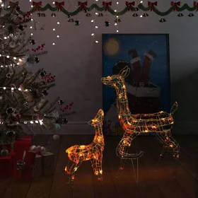 Familie von Weihnachtsrentieren aus Acryl mit 160 bunten LEDs. von , Weihnachtsbeleuchtung - Ref: Foro24-329792, Preis: 88,75...
