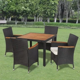 Gartenessgruppe mit 5 Teilen und schwarzen Kunststoff-Rattan-Kissen. von , Gartensets - Ref: Foro24-41307, Preis: 504,59 €, R...