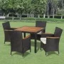 Gartenessgruppe mit 5 Teilen und schwarzen Kunststoff-Rattan-Kissen. von , Gartensets - Ref: Foro24-41307, Preis: 504,09 €, R...