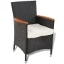 Set comedor de jardín 5 piezas y cojines ratán sintético negro de , Conjuntos de jardín - Ref: Foro24-41307, Precio: 504,09 €...