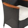 Set comedor de jardín 5 piezas y cojines ratán sintético negro de , Conjuntos de jardín - Ref: Foro24-41307, Precio: 504,09 €...