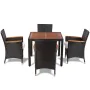 5-piece garden dining set with black synthetic rattan cushions by , Garden sets - Ref: Foro24-41307, Price: 504,59 €, Discoun...