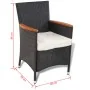 Set comedor de jardín 5 piezas y cojines ratán sintético negro de , Conjuntos de jardín - Ref: Foro24-41307, Precio: 504,09 €...