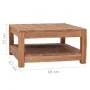 Solid teak wood coffee table 68x67x35 cm by , Coffee table - Ref: Foro24-332859, Price: 172,28 €, Discount: %