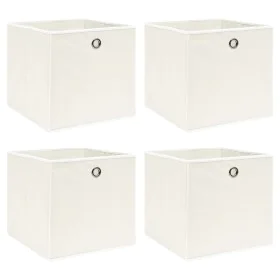 Storage boxes 4 units white fabric 32x32x32 cm by , Storage baskets - Ref: Foro24-288349, Price: 24,90 €, Discount: %