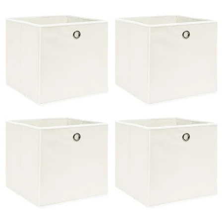 Storage boxes 4 units white fabric 32x32x32 cm by , Storage baskets - Ref: Foro24-288349, Price: 24,87 €, Discount: %