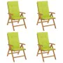 Reclining garden chairs and 4 solid teak wood cushions by , Garden chairs - Ref: Foro24-3196474, Price: 646,43 €, Discount: %