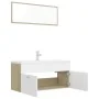 Badezimmermöbel-Set aus weißem und Eichenholz in Sonoma-Eiche. von , Badezimmermöbel - Ref: Foro24-3070897, Preis: 311,36 €, ...